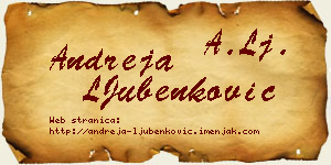 Andreja LJubenković vizit kartica